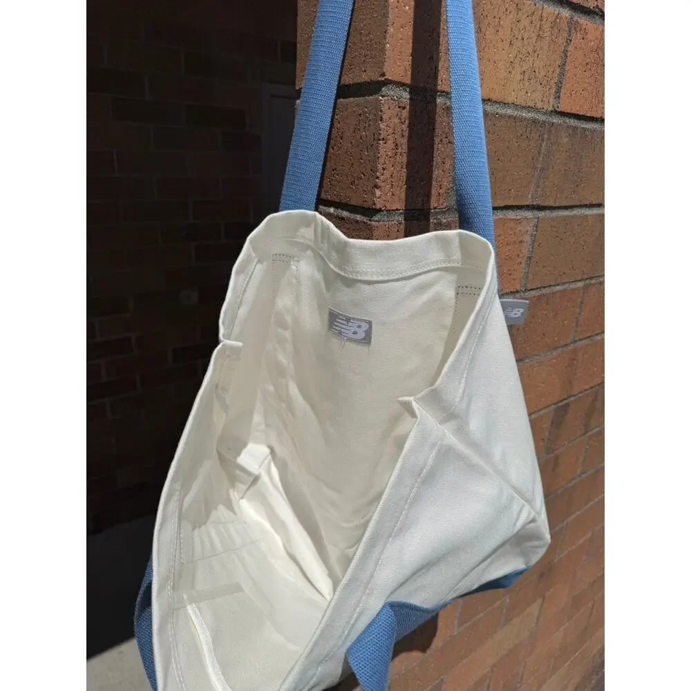 New Balance Athletic Shoes Classic Canvas Tote Shoulder Bag Sea Salt White Blue